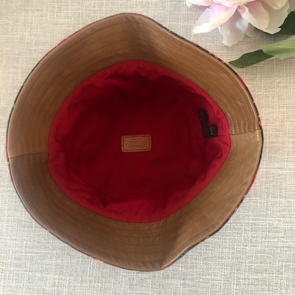 Coach Red Plaid Bucket Hat - Picture 2 of 4